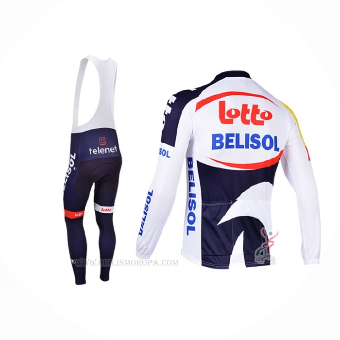 2013 Ropa Ciclismo Lotto Belisol Violeta Blanco Mangas Largas y Culotte Lunga